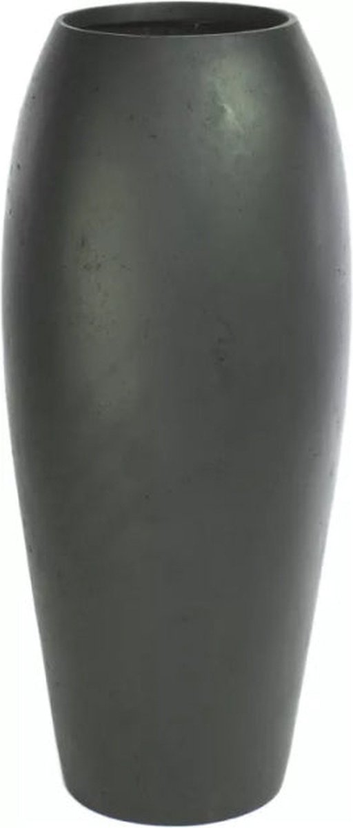 Luxe Plantenpot XL | Grote steenlook bloempot voor buiten | Vorstbestendige mat zwarte bloembak | Handgemaakte Polystone Essence Plantenbak | Antraciet | 39 x 90 cm