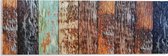 Acrylglas - Houten Planken op een Rijtje met Verschillende Kleuren - 60x20 cm Foto op Acrylglas (Met Ophangsysteem)