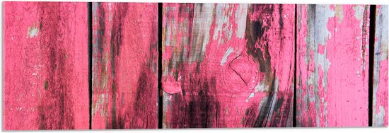 Acrylglas - Roze Geverfde Schutting - 90x30 cm Foto op Acrylglas (Wanddecoratie op Acrylaat)