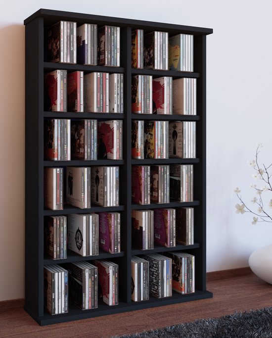 Armoire étagère bibliothèque rangement CD / DVD meuble de