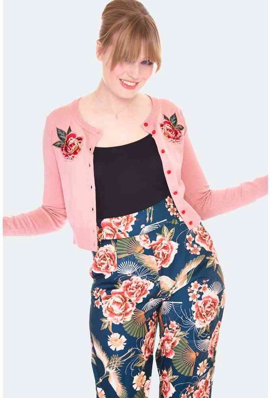 Voodoo Vixen 40s Cardigan Sydanreunuksella Musta