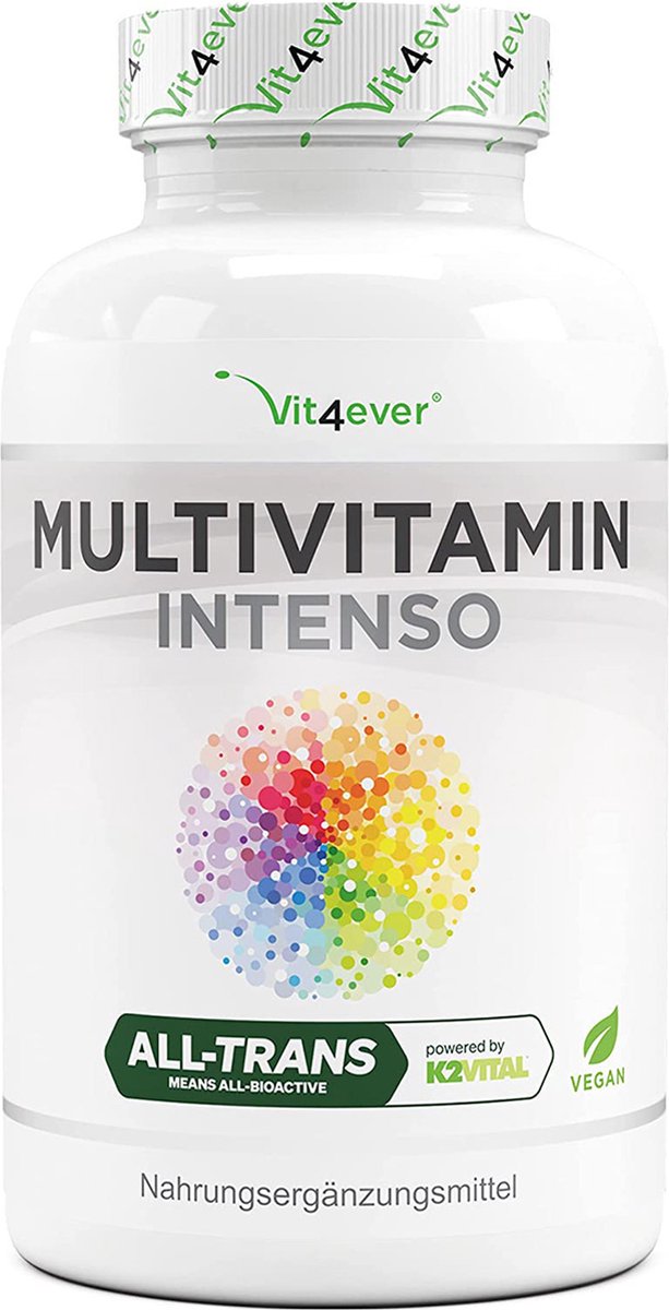Goedkoopste Premium Multivitamine A-Z - Vit4ever - 365 Hoge Dosis Capsules met Bioactieve Vormen & Merkgrondstoffen (- Vitaminen Mineralen - Veganistisch