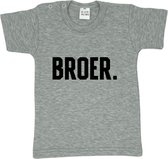 T-shirt korte mouw - BROER. - Grijs - Maat 92 - Dreumes - Peuter - Ik word grote broer - Big brother - Baby aankondiging - Zwanger - Geboorte