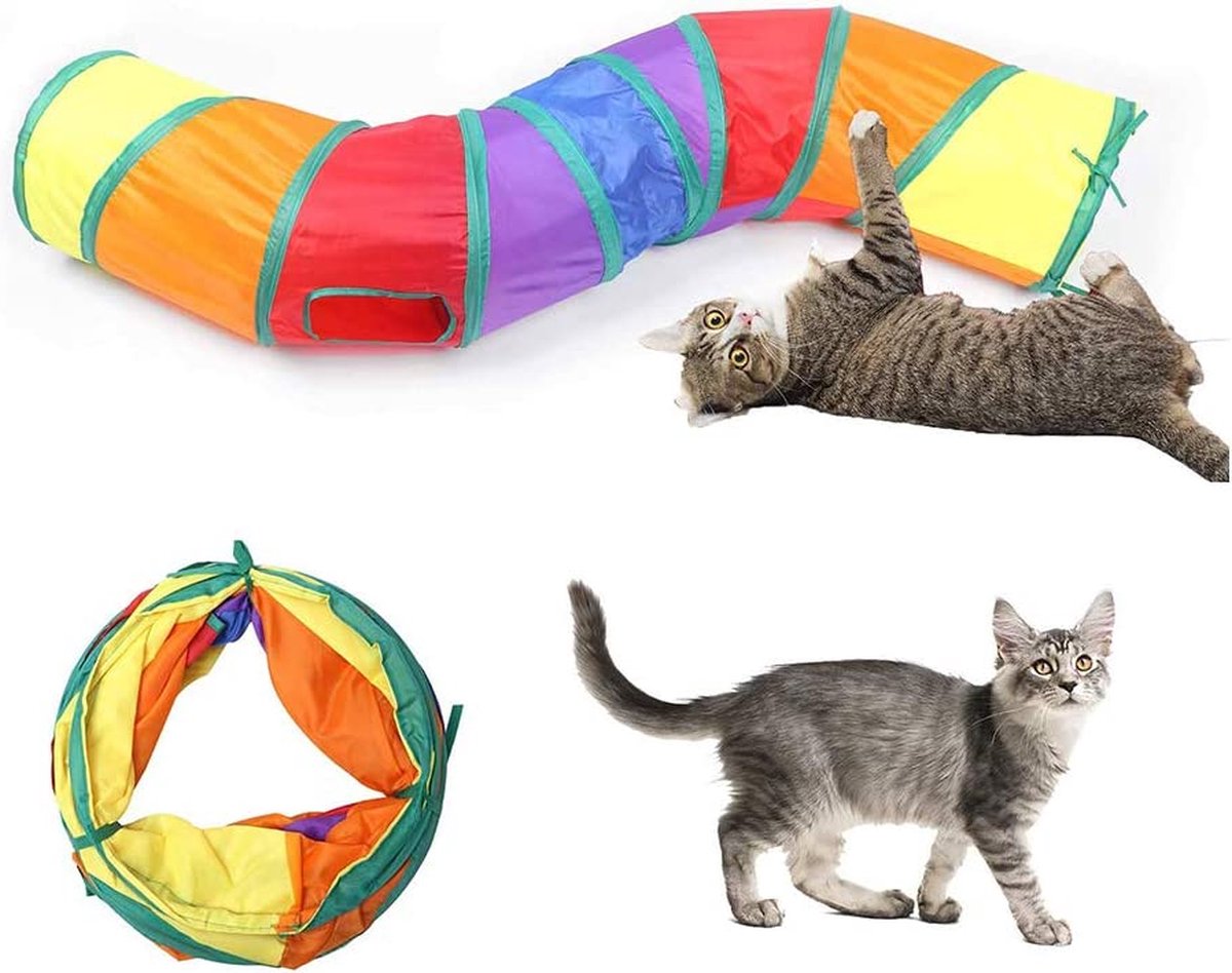 Kattentunnel - Kronkel - Kleur - Konijnentunnel - Speeltunnel - Kattenspeelgoed - Kattenspeeltjes - Kruiptunnel — afbeelding 11