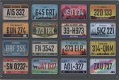Wandbord Auto Transport Amerika - Kenteken Platen USA Staten