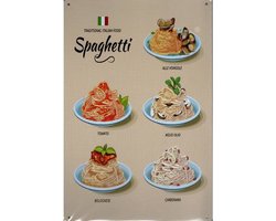 Wandbord Eten Italiaans Restaurant - Traditional Italian Food - Spaghetti