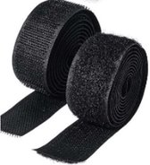Klittenband zwart - Zonder lijm 50cm Naaibare klitteband 25mm breed