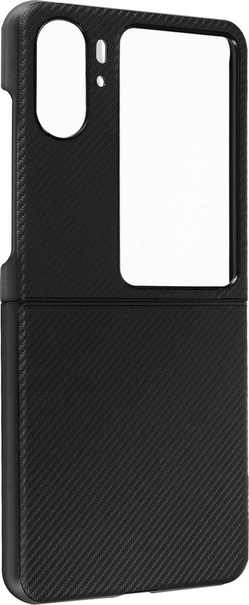 Geschikt voor Oppo Find N2 Flip Polycarbonaat Hoes Ultradun Carbonvezel zwart