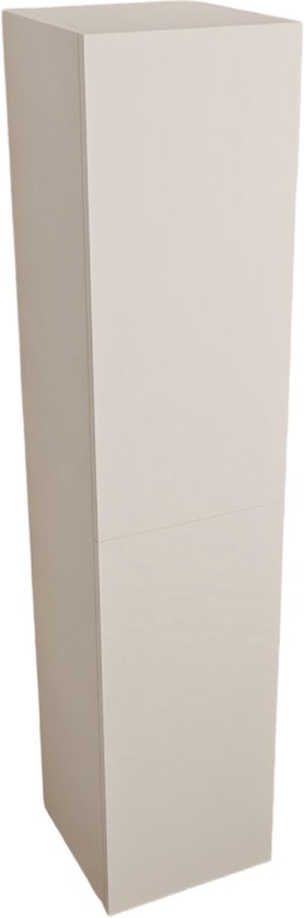 L'Aqua Slimline Kolomkast 30 x 35 x 135 cm- Cappucino - Beige - Badmeubel - Kolomkast hangend - met Twee deuren - Badkamer kast - Badkamerkast - Softclose deuren - MDF materiaal - Moderne stijl - Ideaal voor kleine badkamers - Eenvoudig te monteren.