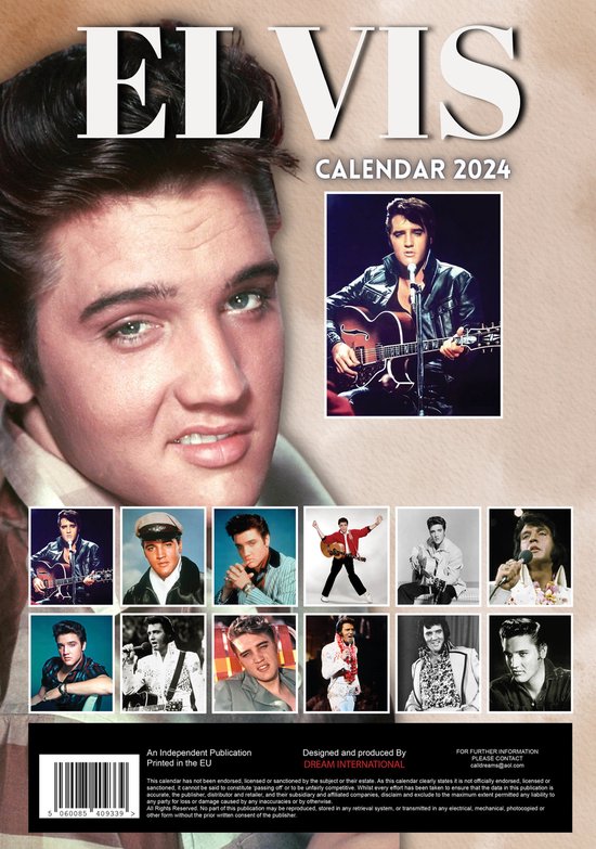 Calendrier Elvis Presley 2024 A3