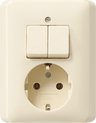 Gira Combinatie-Serie Wandcontactdoos Standaard 55 Creme Wit - 017501 - E3HB8