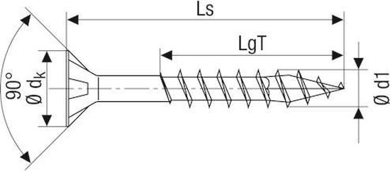 Spax Spaanplaatschroef platverzonken kop verzinkt TStar T20