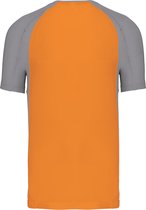 Tweekleurig sportshirt unisex 'Proact' korte mouwen Orange/Fine Grey - 4XL