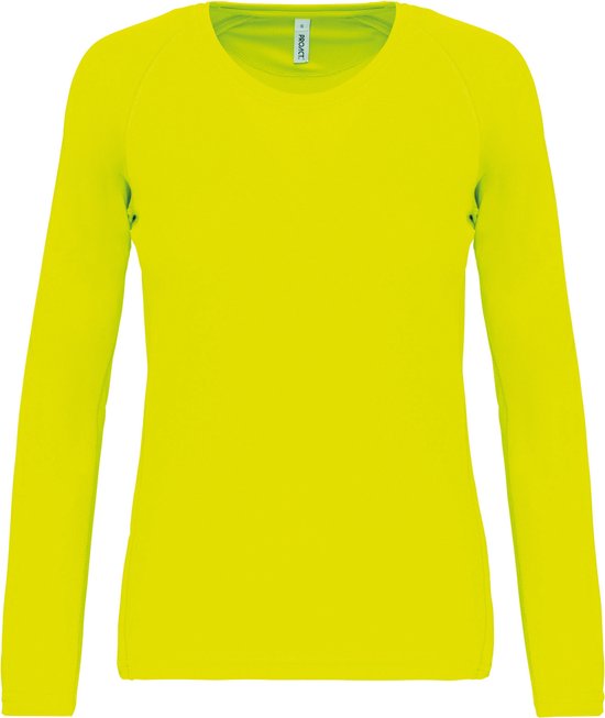 Damessportshirt 'Proact' met lange mouwen Fluorescent Yellow - XS