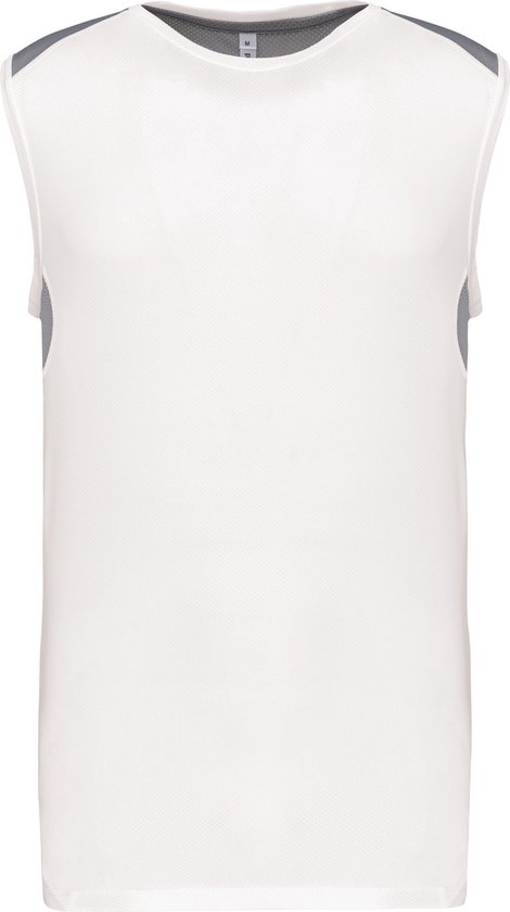 Tweekleurige tanktop sportoverhemd heren 'Proact' White/Fine Grey - 3XL