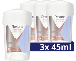 Rexona Women Maximum Protection Anti-Transpirant Deodorant Stick - Clean Scent - 3 x 45 ml - Voordeelverpakking