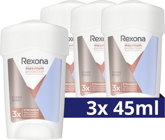 Rexona Women Maximum Protection Clean Scent Anti-Transpirant Deodorant  Stick - 3 x 45... | bol.com