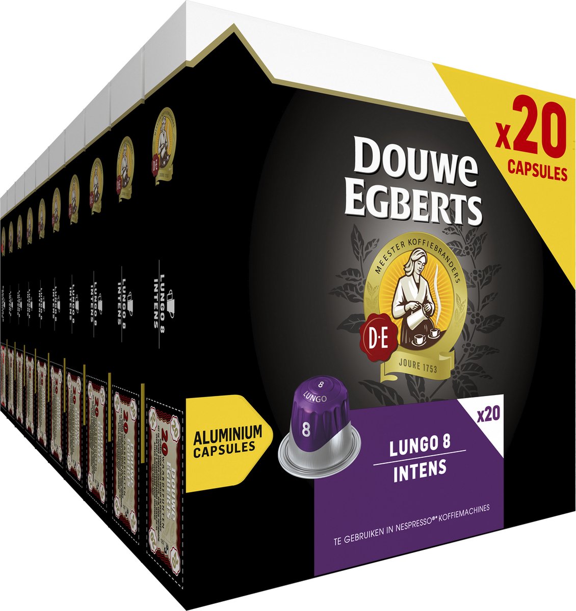 Douwe Egberts Lungo Intens Koffiecups - Intensiteit 8/12 - 10 x 20 capsules - Douwe Egberts