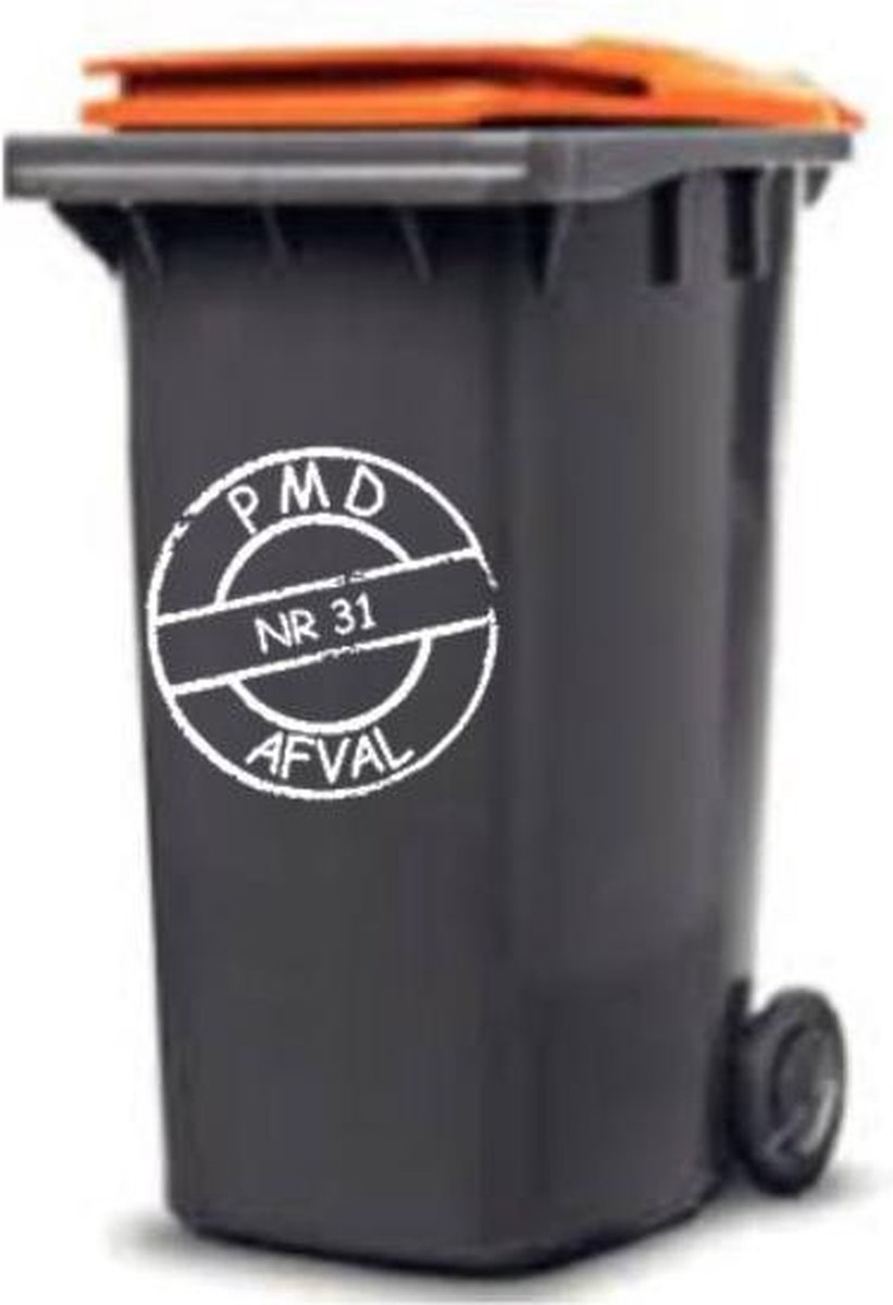 Sticker cirkel voor PMD kliko container met huisnummer | Rosami