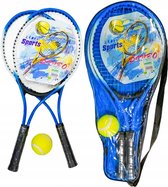Tennis Set - 2 Rackets - met Tennisbal - Blauw - in Hoes - Lichtgewicht - Tennis Rackets - Tennisrackets - Buiten Speelgoed - Sport - Tennis - Buitenspeelgoed