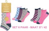 Chaussettes Bamboe Sneaker - lot de 6 paires - couleurs pastel - taille 37 / 42