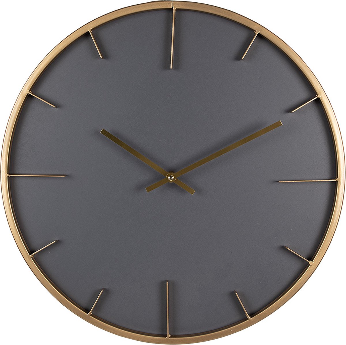 Clayre & Eef Wandklok Ø 45 cm Grijs MDF