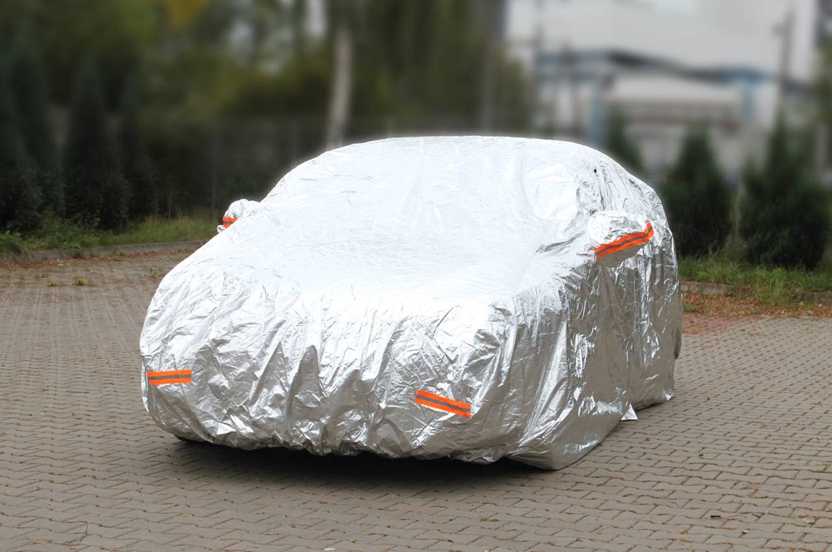 Autohoes met ritssluiting, reflecterend, 120gr + katoen, Zilver, maat: SUV/VAN L