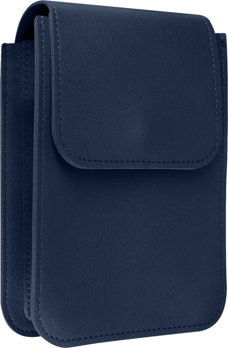 Smartphone schoudertas met kaartopbergband 135cm blauw