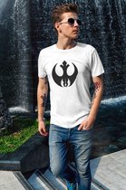 Rick & Rich - T-Shirt Star Wars Logo Emblem - T-Shirt Star Wars - Wit Shirt - T-shirt met opdruk - Shirt met ronde hals - T-shirt Man - T-shirt met ronde hals - T-shirt maat XXL