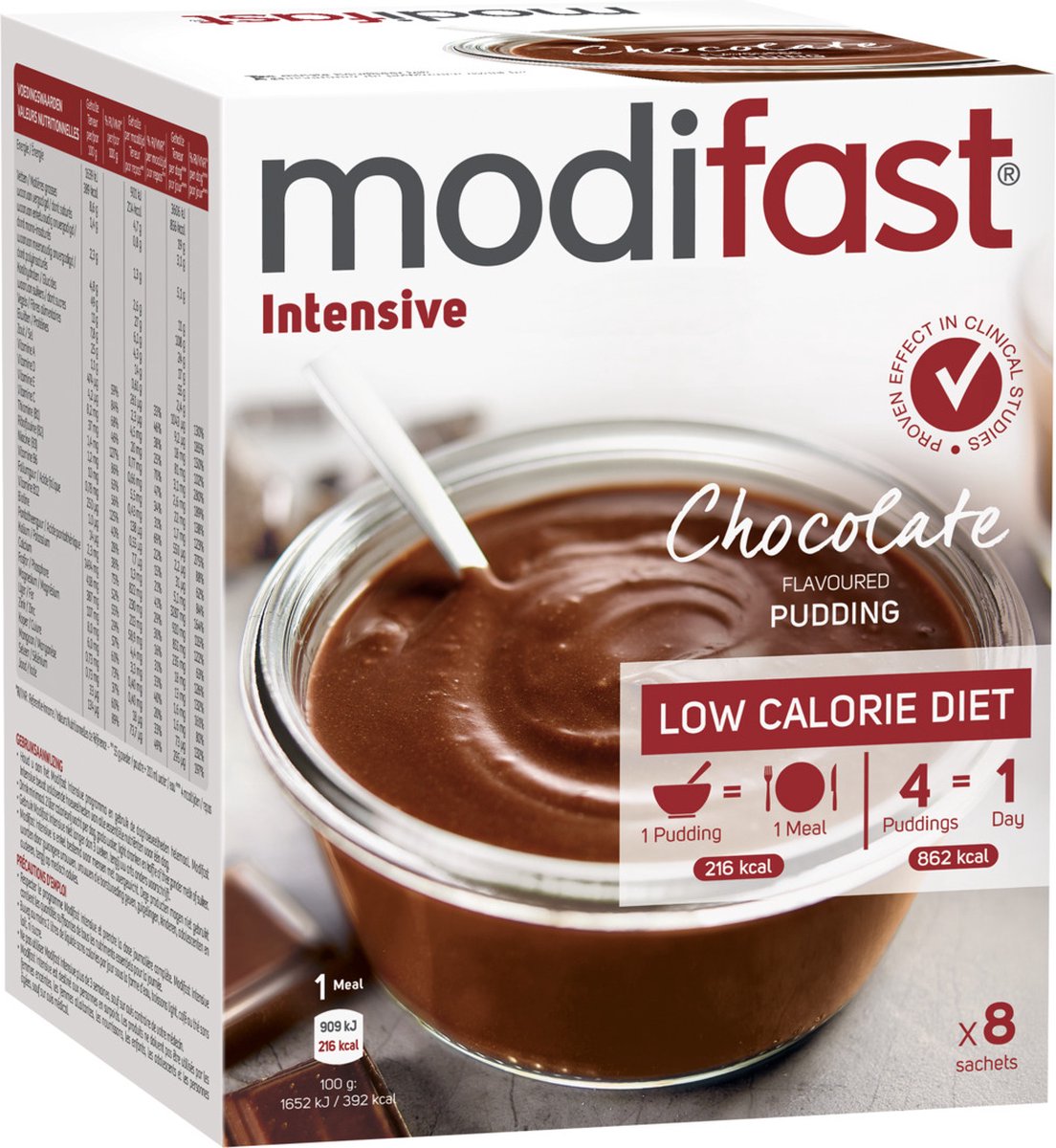 Goedkoopste Modifast Intensive - Pudding - Chocolade - 8 x 55 gr