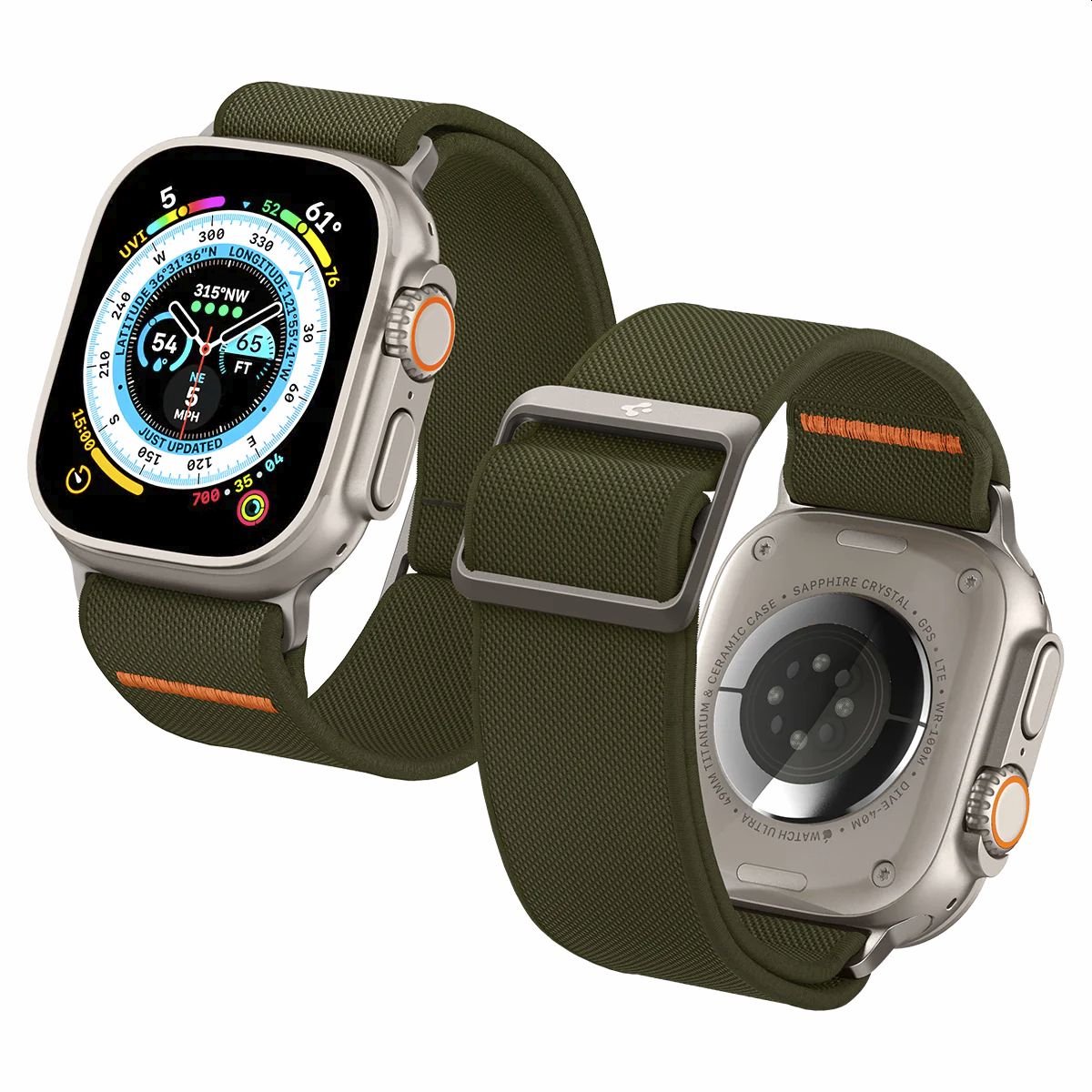Spigen Fit Lite Ultra Watchband - Geschikt voor Apple Watch 4-5-6-7-8-SE-Ultra (42-44-45-49mm) - Khaki
