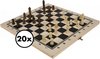 Afbeelding van het spelletje 20 Schaakborden Met Schaakstukken van In Round - Hout Schaakspel - Schaakset Bordspellen Voor Volwassenen - Chess Board Wood - Familie Schaakbord Denkspel - Strategisch Spel – Schaken – Bordspelen - Bordspelletje