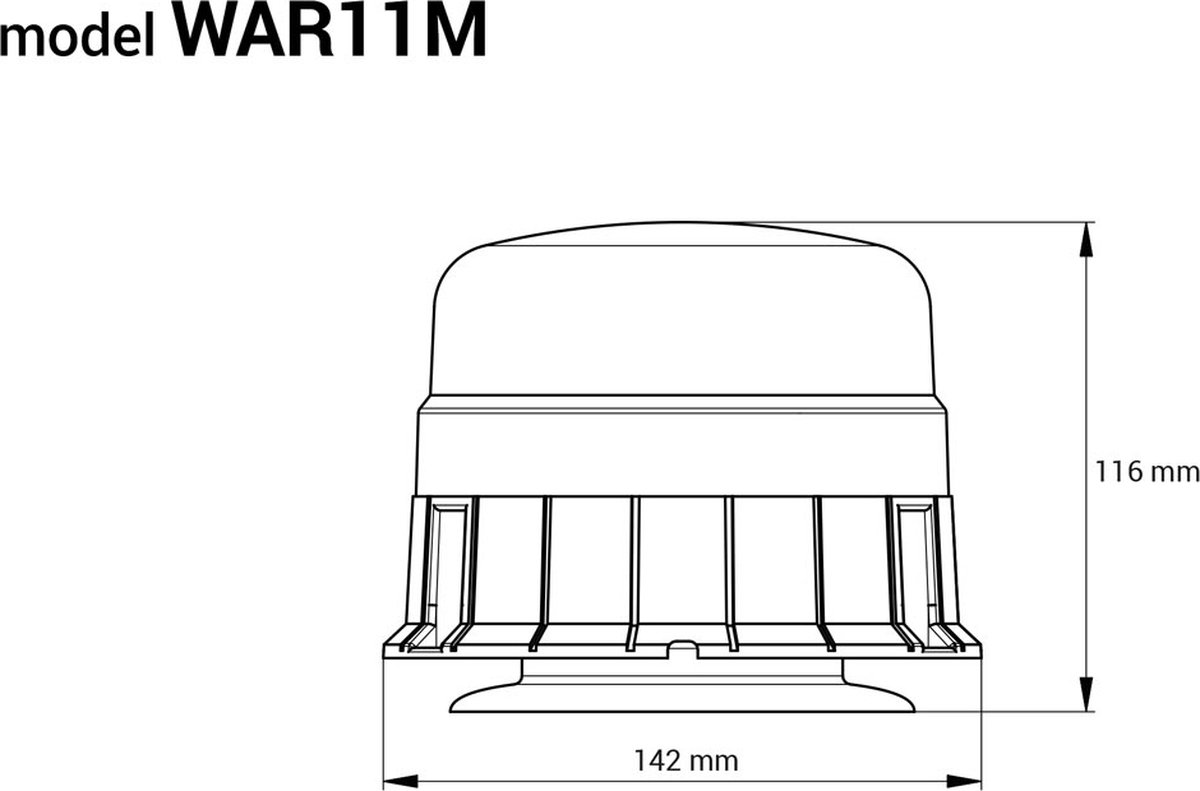 AMiO Oranje LED Zwaailicht Noodverlichting met Magneet 39LED 12/24V met Krulsnoer
