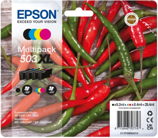 Epson 503XL Chilipeper - Inktcartridge - Multipack - Kleur / Zwart
