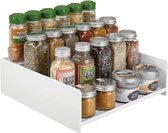 keukenorganizer – kruidenrek met veel ruimte – sorteerdoos met 4 niveaus voor bakingrediënten en kruiden – set van 2 – wit
