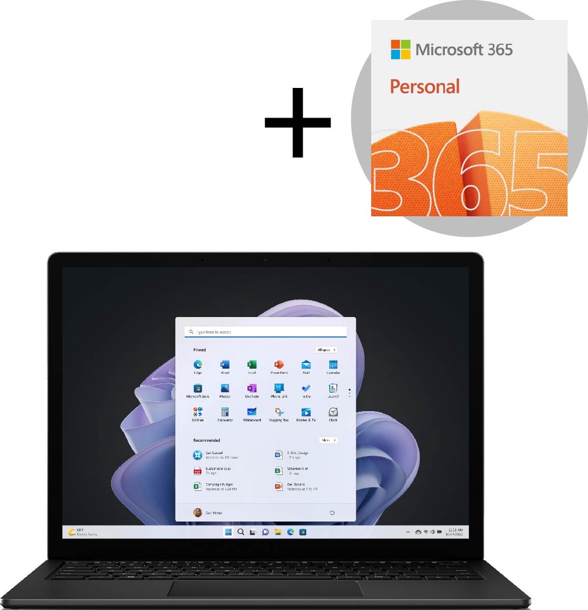 Microsoft Surface Laptop 5 - 15 inch Touchscreen - i7/16GB RAM/512GB - QWERTY - Zwart + Microsoft 365 Personal (1 jaar)