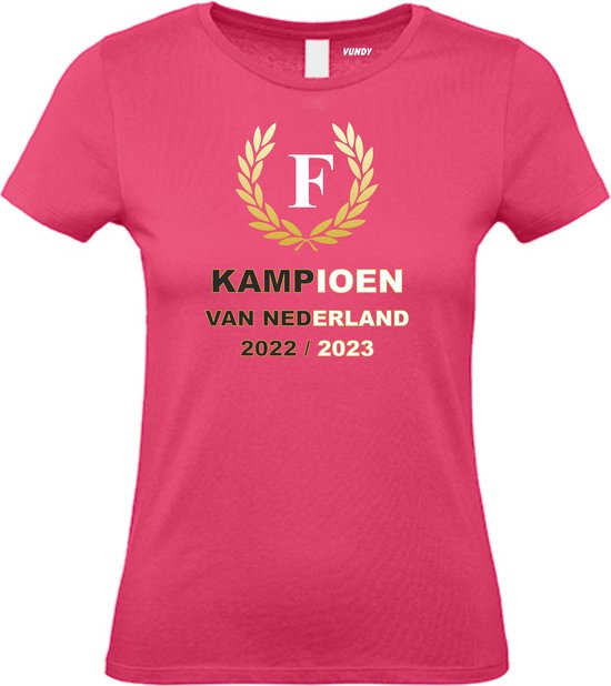Dames T-shirt Krans Kampioen 2022-2023 | Feyenoord Supporter | Shirt  Kampioen |... | bol.com