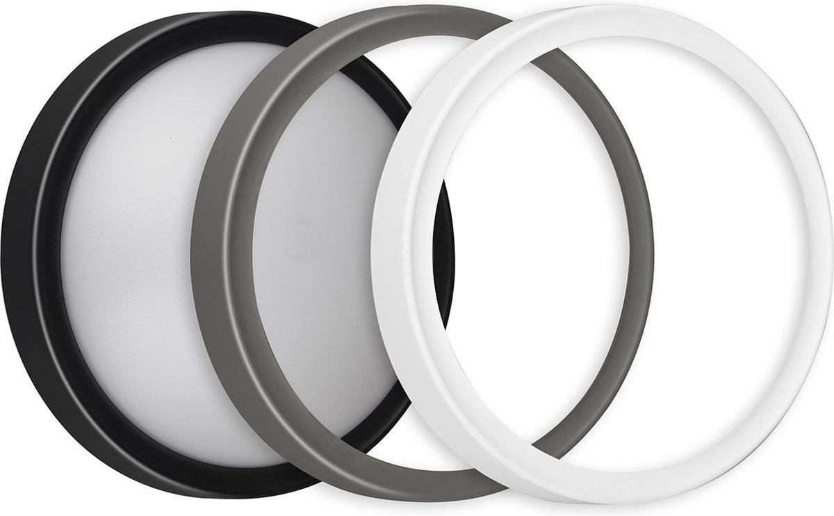 MILO Wandlicht rond zwart/grijs/wit SMD LED 880Lm 7,8W IP65
