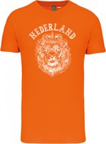 T-shirt Imprimé Lion | Vêtement pour fête du roi | chemise orange grandes tailles | Orange | taille 8XL