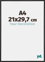 Your Decoration - Fotolijst A4 21x 29,7 cm - Kunststof - Zwart Mat - Annecy