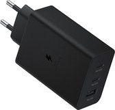 Samsung Power Adapter Lader (zonder kabel) - 65W - 3 outputs (USB + 2xUSB-C) - Zwart