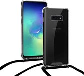 Shock hoesje met zwart koord Samsung Galaxy S10e + gratis glazen Screenprotector