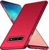 Ultra thin Samsung Galaxy S10 case + gratis glazen Screenprotector - rood