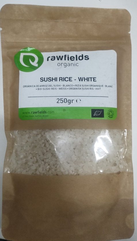 Rawfields Brown Rice Sushi Rijst - Witte Sushirijst - Rawfields Organic - Biologische Rijst ...
