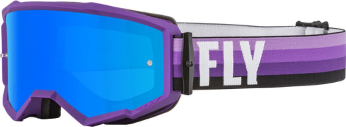 FLY Racing Zone Goggle Purple Black W Sky Blue Mirror Smoke Lens -