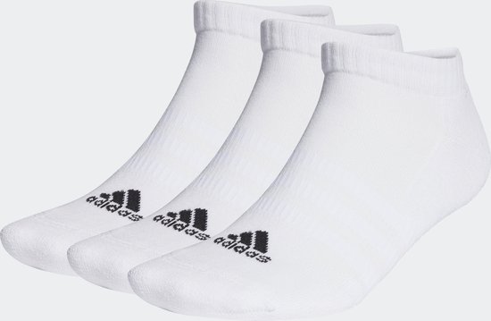 adidas Sportswear Gevoerde Korte Sokken 3 Paar - Unisex - Wit - 40-42 - adidas