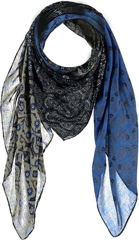 Sarlini Vierkante Sjaal Multi Blue