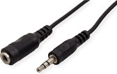 VALUE audio kabel 3,5mm M/F, zwart, 5 m