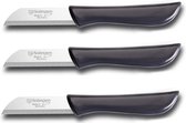 Solingen Couteau à Pommes de Terre - Inox Lisse - 16 cm Manche Fin - Zwart - 3 pièces