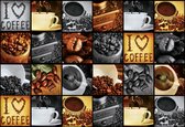 Fotobehang Coffee Cup Beans | XXXL - 416cm x 254cm | 130g/m2 Vlies